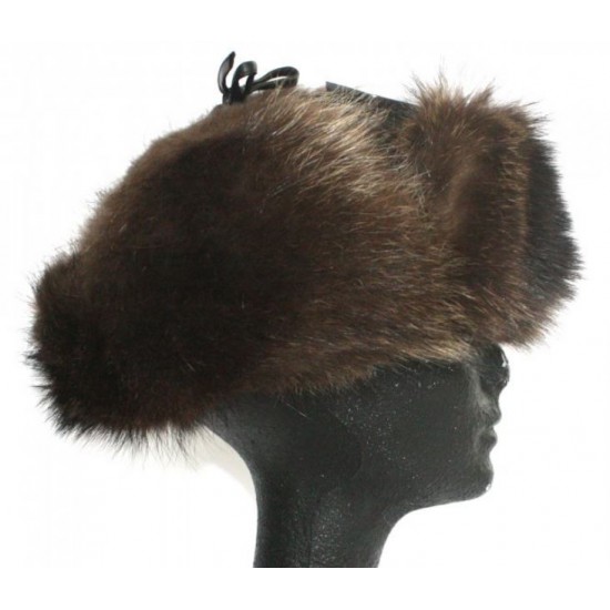 Bilodeau - Canadian RCMP Hats, Natural Beaver Fur, Black Leather